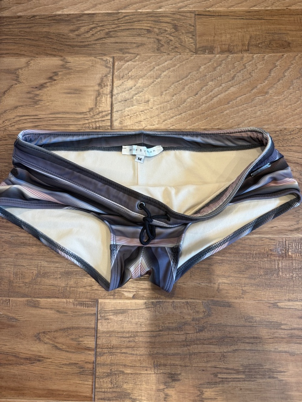 Parke & Ronen Gray Striped Men’s Swim Briefs - Picture 2 of 4